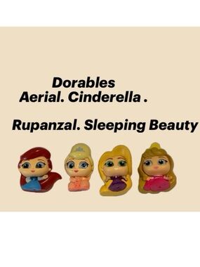 Disney Dorables Mini Figures Set - Red, Blue, Pink, Yellow, Purple